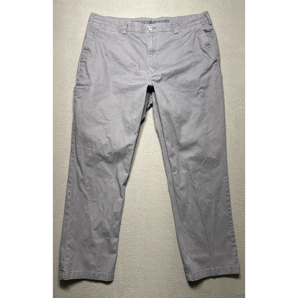 Duluth Flex Ballroom Khakis Pants Mens 38x32 Gray‎ Basic Minimalist Neutral Work